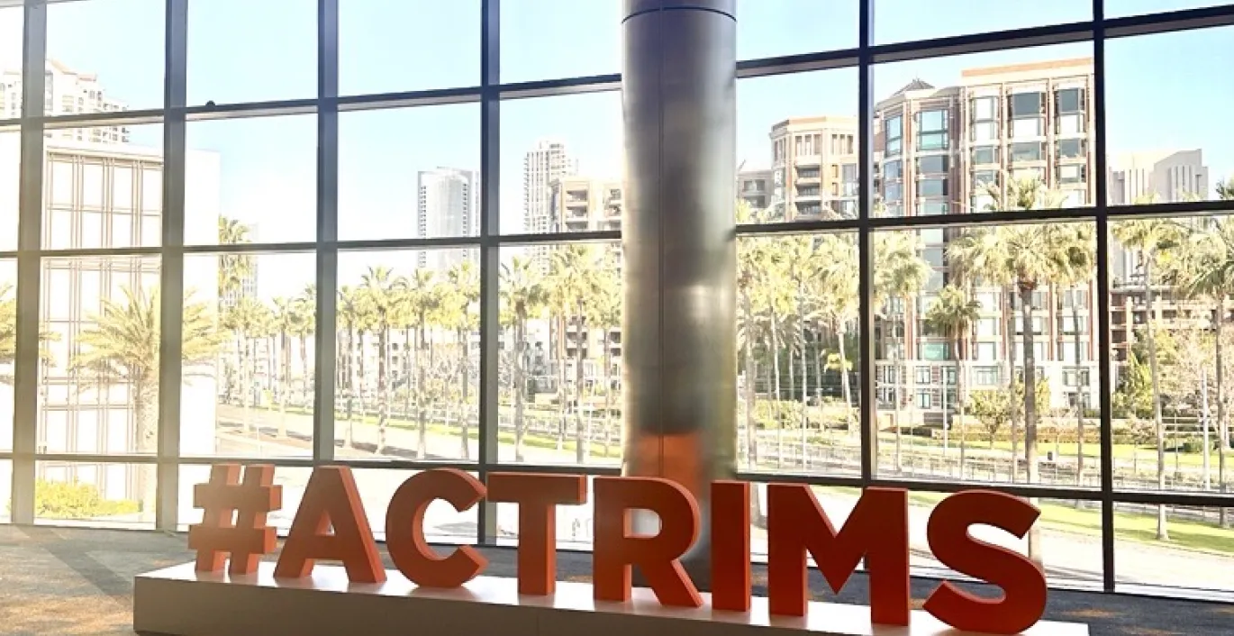 Signage in one of the meeting halls at ACTRIMS.