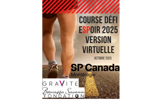 Course défi espoir 2025 version virtuelle octobre 2025 SP Canada Montérégie