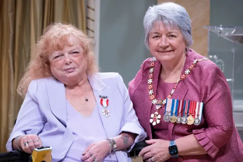 Photo of Diane and Governor General Mary Simon at the Rideau Hall Ceremony in June 2025.