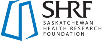 SHRF Saskatchewan Health Research Foundation logo with blue geometric design.