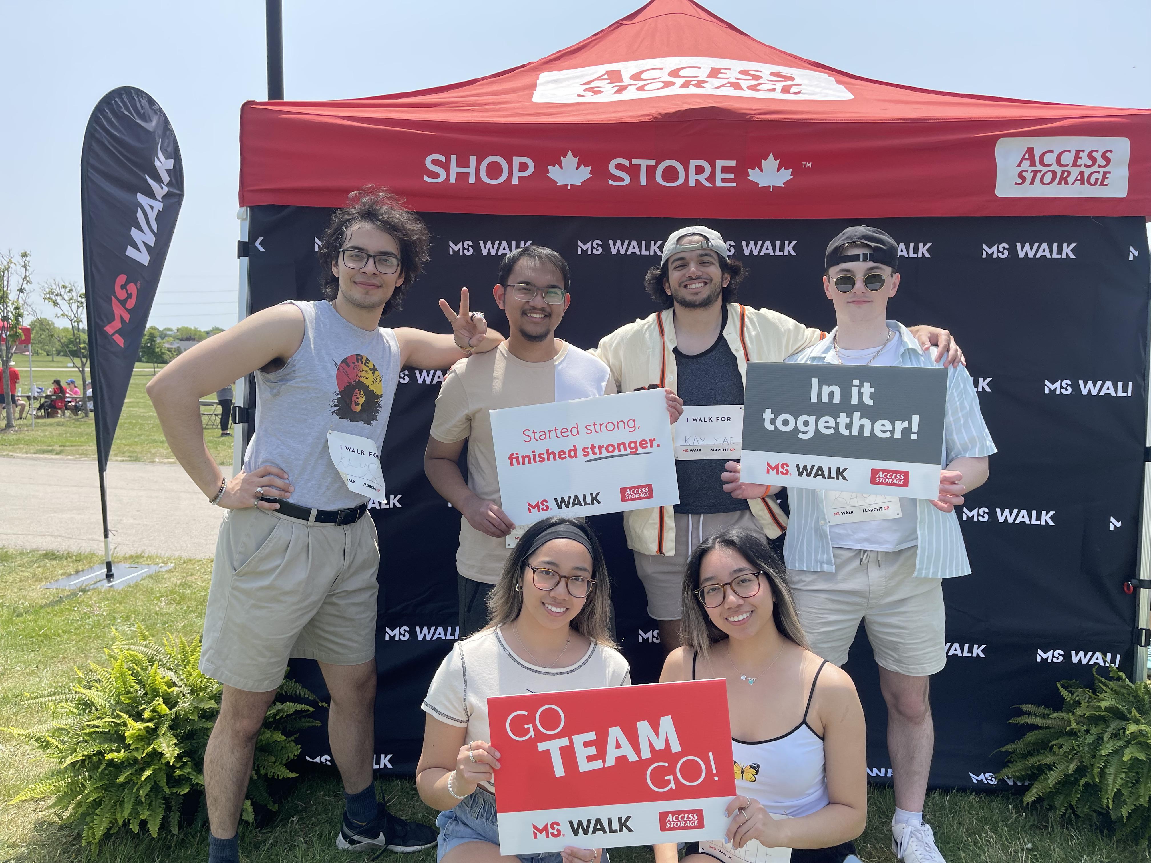 Kayleigh and a group of volunteers at a MS Walk event.
