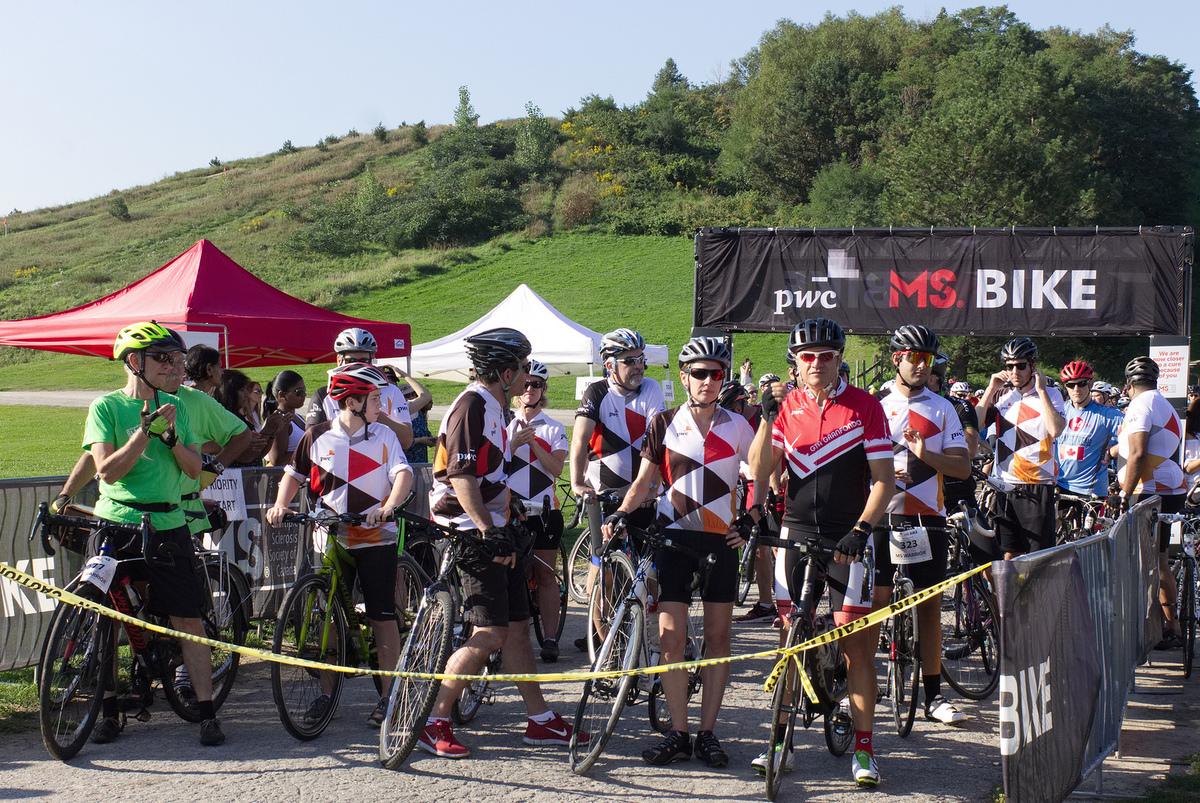 photo of MS Bike participants at a bike event